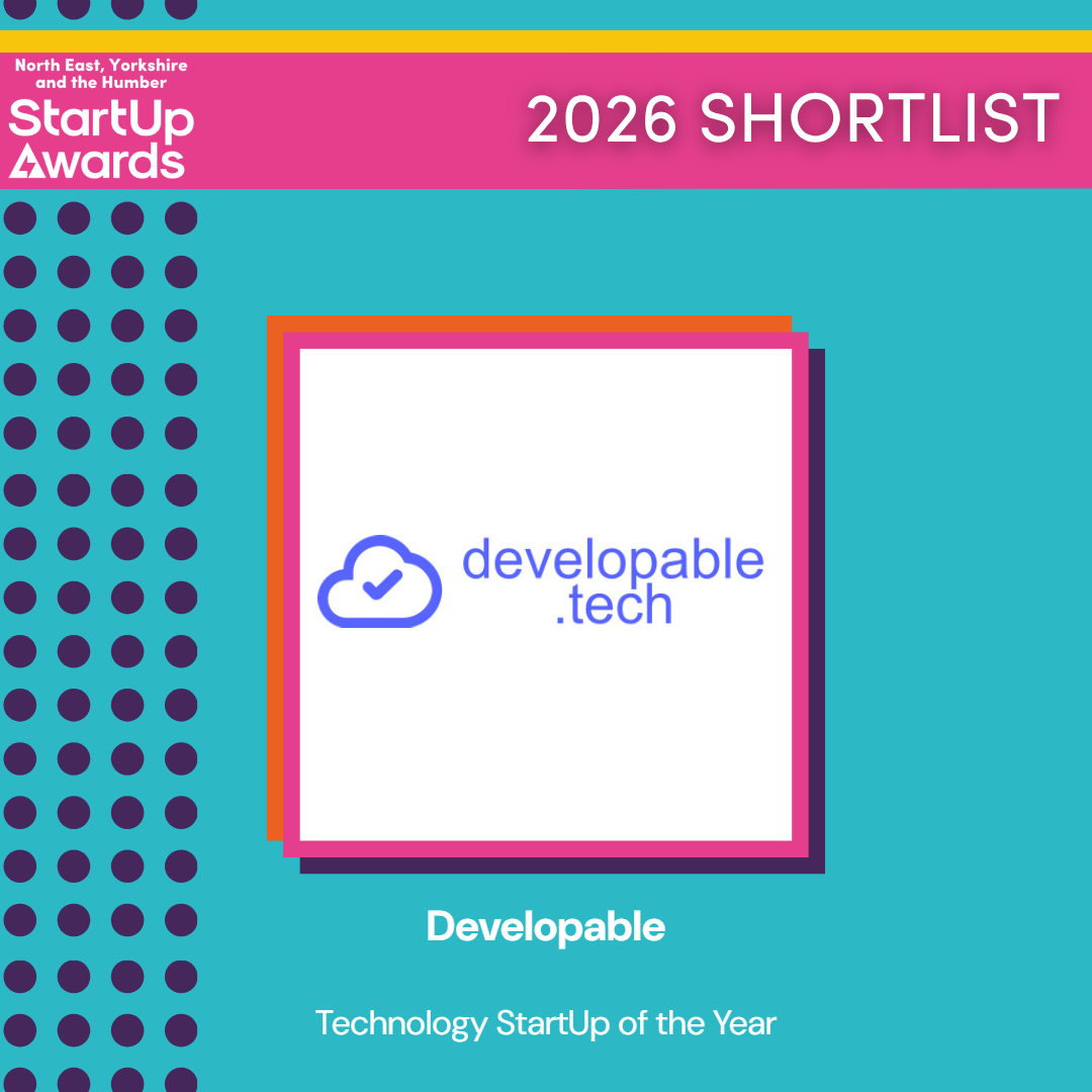 Developable shortlisted for Technology StartUp of the Year at the 2026 UK StartUp Awards